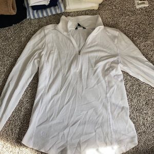 White long sleeve zip down Ralph Lauren shirt